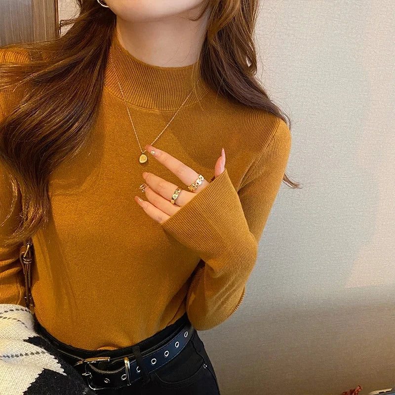 Turtleneck Basic Sweater For Women Knitted Tops Winter Casual Clothes Long Sleeve Pullover Warm soft Sweaters Pull Hiver Femme