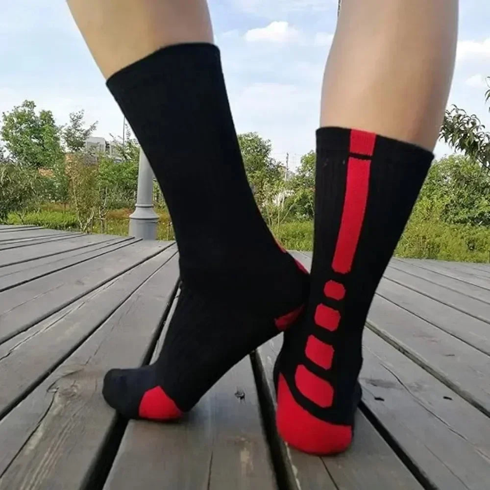 4Pairs Elite Basketball Socks Cushion Athletic Crew Socks Thick Performance Sport Soccer Towel Socks 7-12