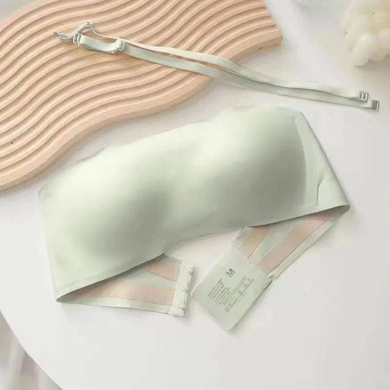 GLEC women's invisible strapless bra suspended, strapless, non slip, and seamless gathering new women's beauteful  body bra