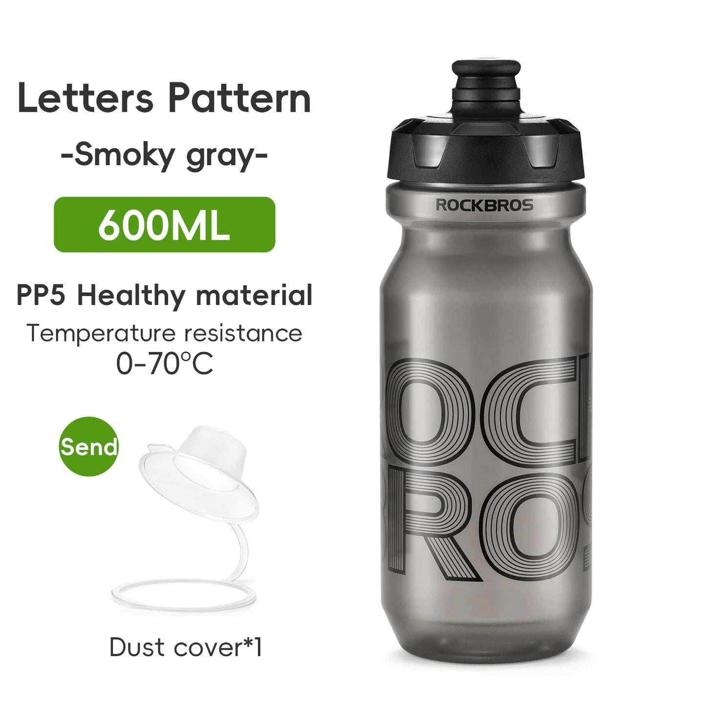 Water Bottle 600/750ml Large-Capacity PP5 Lightweight Cycling Sports Drink Kettle Leak-proof Squeeze Water Bottle