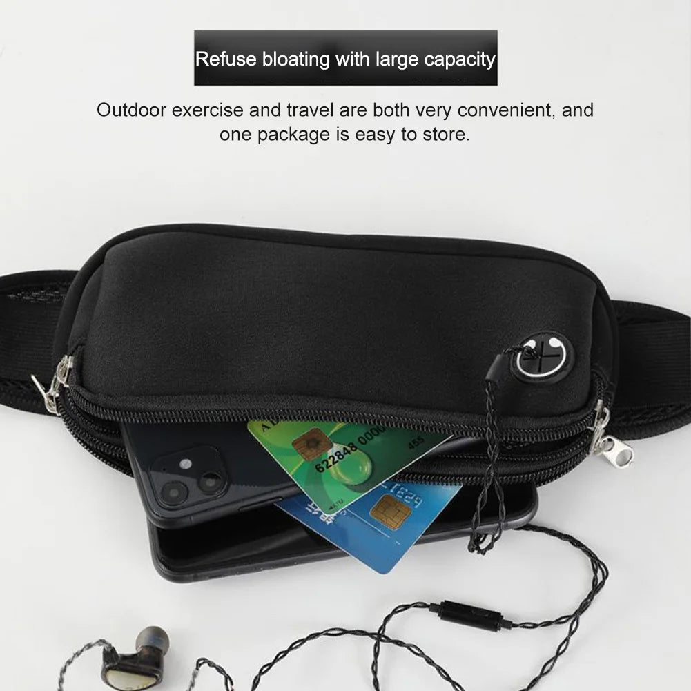 5 PCS Running Belt Waterproof for Men Women Fanny Pack with Headphone Port Phone Holder Waist Pouch for Hiking Walking Sport
