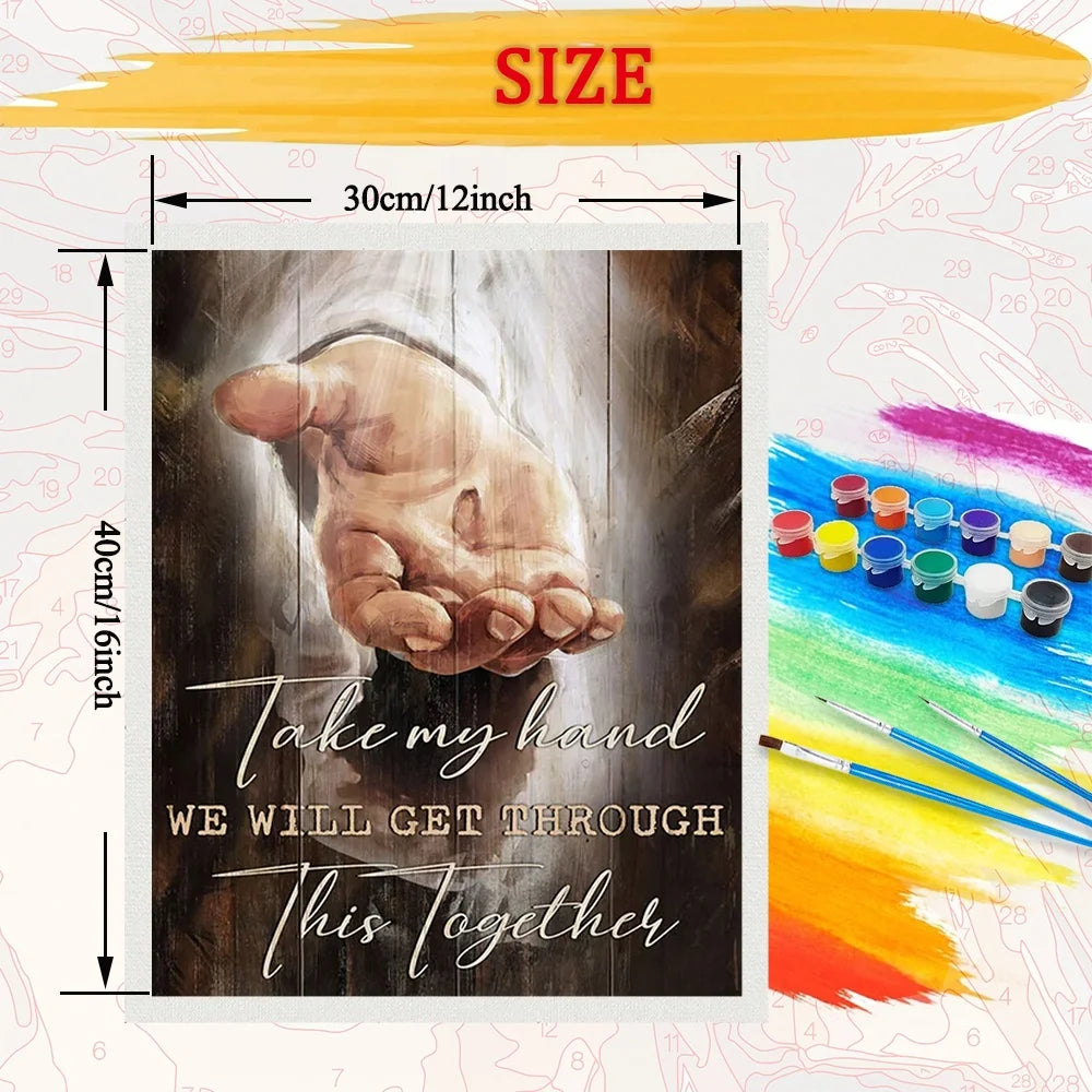 Diy Art Christ Paint By Numbers For Adult Hand of God Craft Kit HandPainted On Canvas Valentines Gift Home Decor