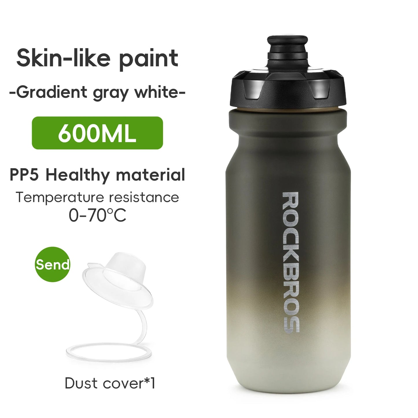 Water Bottle 600/750ml Large-Capacity PP5 Lightweight Cycling Sports Drink Kettle Leak-proof Squeeze Water Bottle