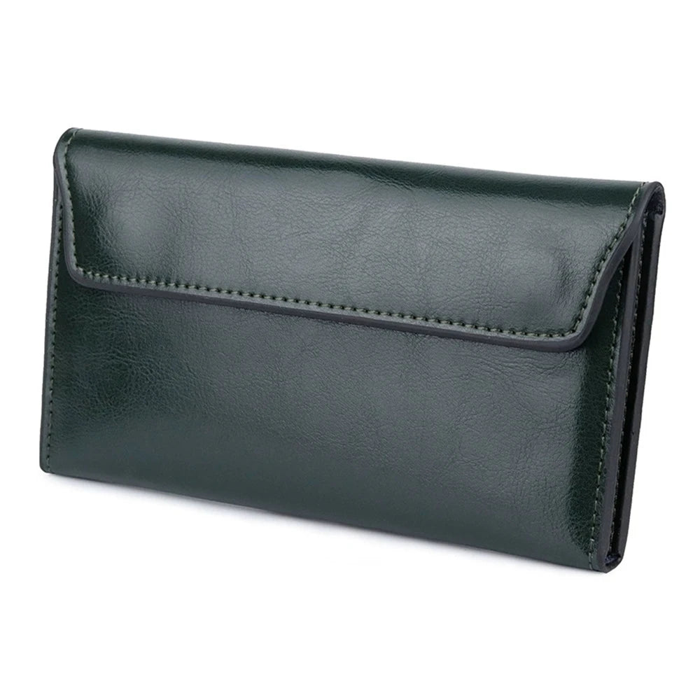 Leather large capacity ultra-thin long wallet, stylish and simple multifunctional handbag, Women Wallet