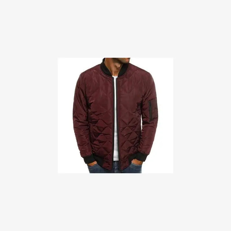Men's Cotton Jacket Stand Collar Long Sleeve, Autumn- Winter New Arrival Casual Wear Zipper Closure Regular Length Coat for Men