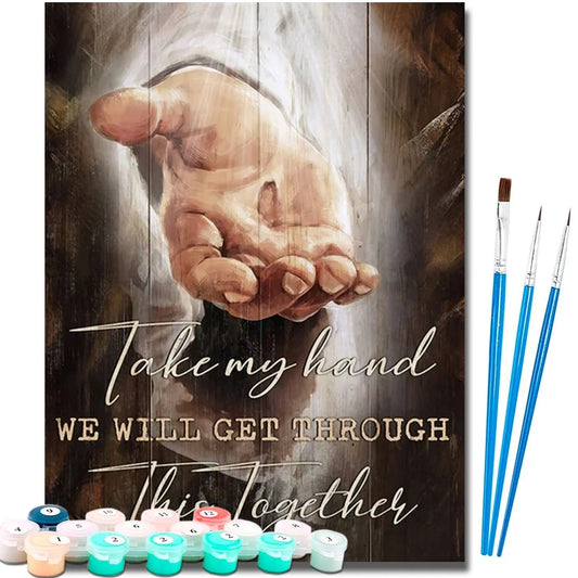Diy Art Christ Paint By Numbers For Adult Hand of God Craft Kit HandPainted On Canvas Valentines Gift Home Decor