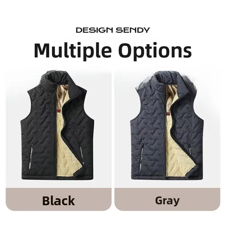Lamb Velvet Vest  Autumn ~  Winter Outerwear Men's New  Cold Proof, Warmth Sleeveless, Shoulder Pad Outdoor Wear