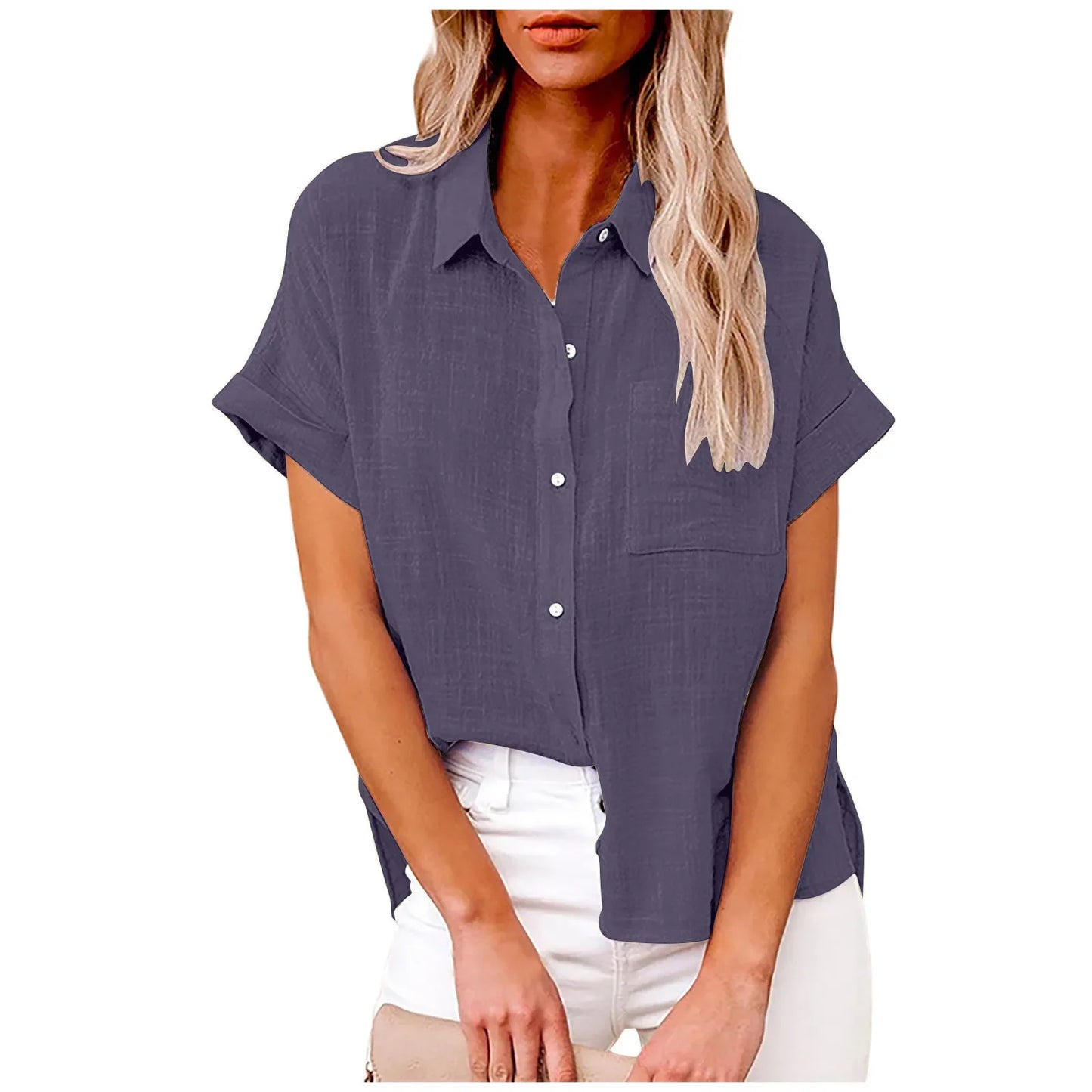 Short Sleeve Tops Tee Women Blouses Summer Loose Ladies T-Shirts Cotton Linen Blouse Woman Clothing Casual T Shirt