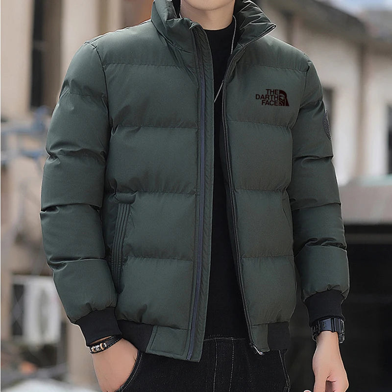 2025 Autumn and winter men's stand up collar zipper closure warm jacket fashionable outdoor windproof cotton XS-4XL