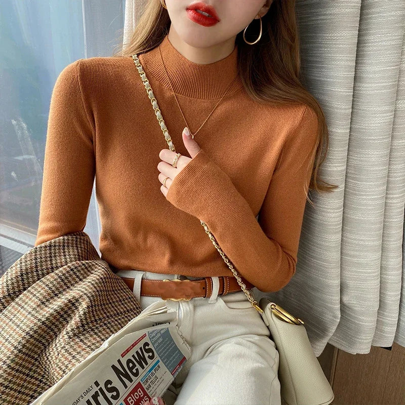 Turtleneck Basic Sweater For Women Knitted Tops Winter Casual Clothes Long Sleeve Pullover Warm soft Sweaters Pull Hiver Femme