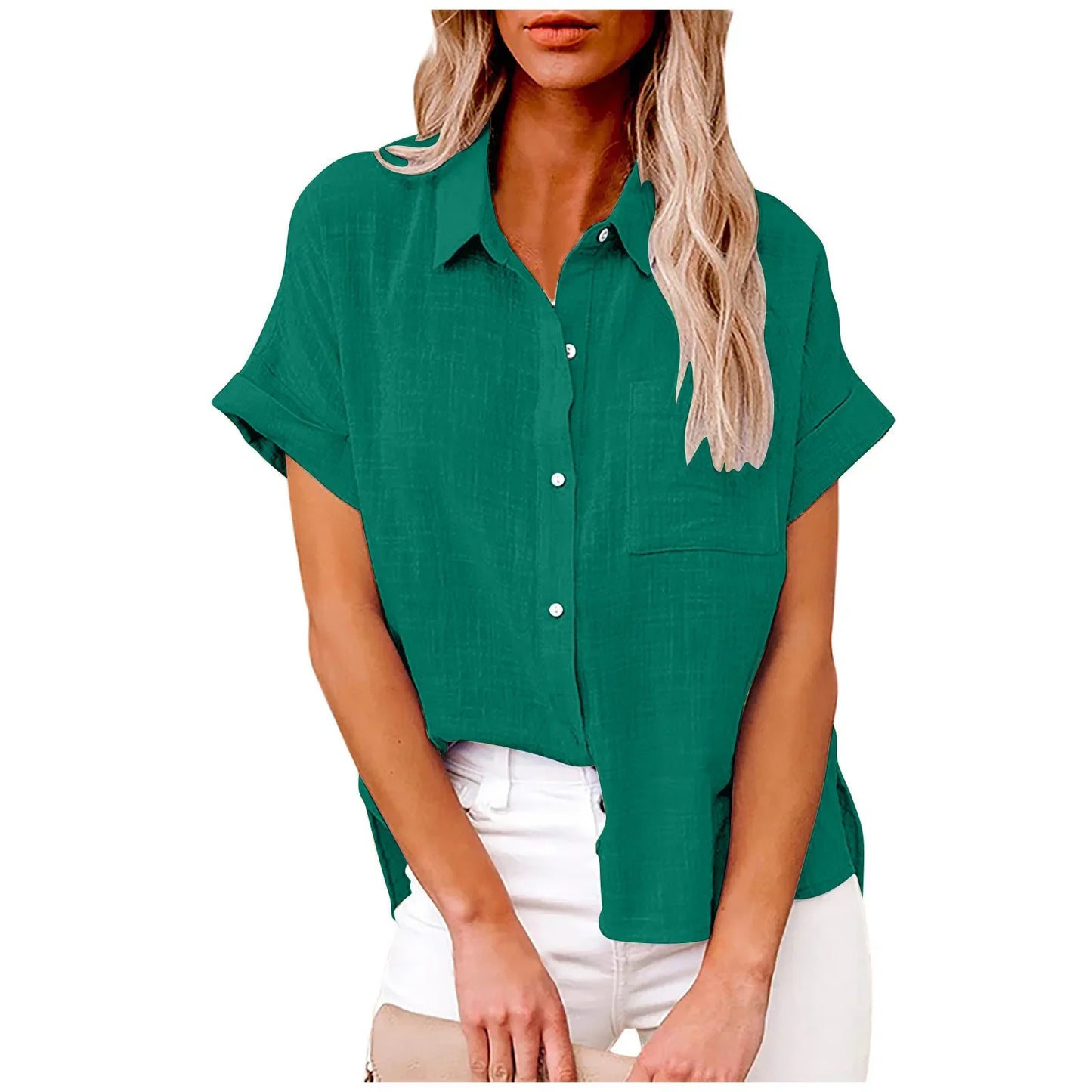 Short Sleeve Tops Tee Women Blouses Summer Loose Ladies T-Shirts Cotton Linen Blouse Woman Clothing Casual T Shirt