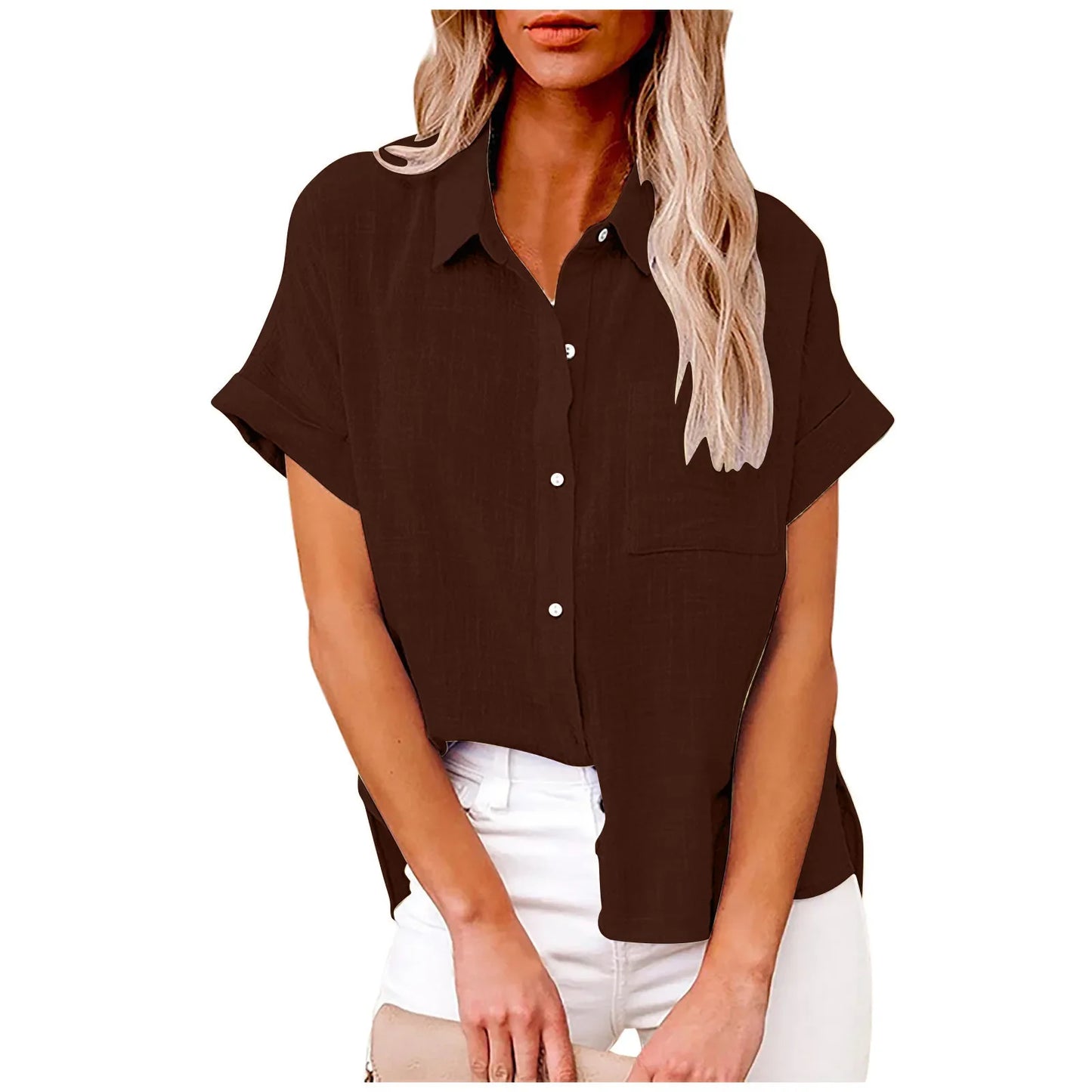 Short Sleeve Tops Tee Women Blouses Summer Loose Ladies T-Shirts Cotton Linen Blouse Woman Clothing Casual T Shirt