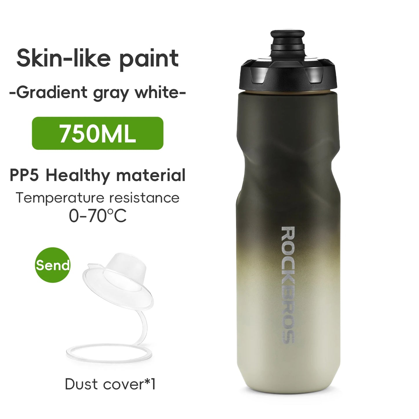 Water Bottle 600/750ml Large-Capacity PP5 Lightweight Cycling Sports Drink Kettle Leak-proof Squeeze Water Bottle