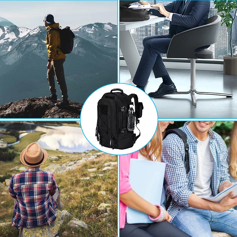 LQARMY 60L Military Tactical Backpack Army Assault Rucksack Outdoor 3Day Expandable Travel Backpack Hiking Molle Bug Out Bag