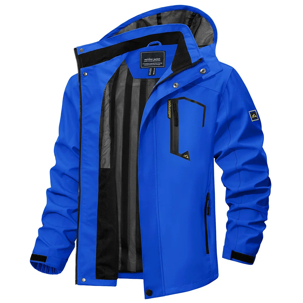 Spring Autumn Lightweight Jackets Men's Mesh Lined Waterproof Rain Jacket Outdoor Fishing Hiking Jacket Male Windbreaker