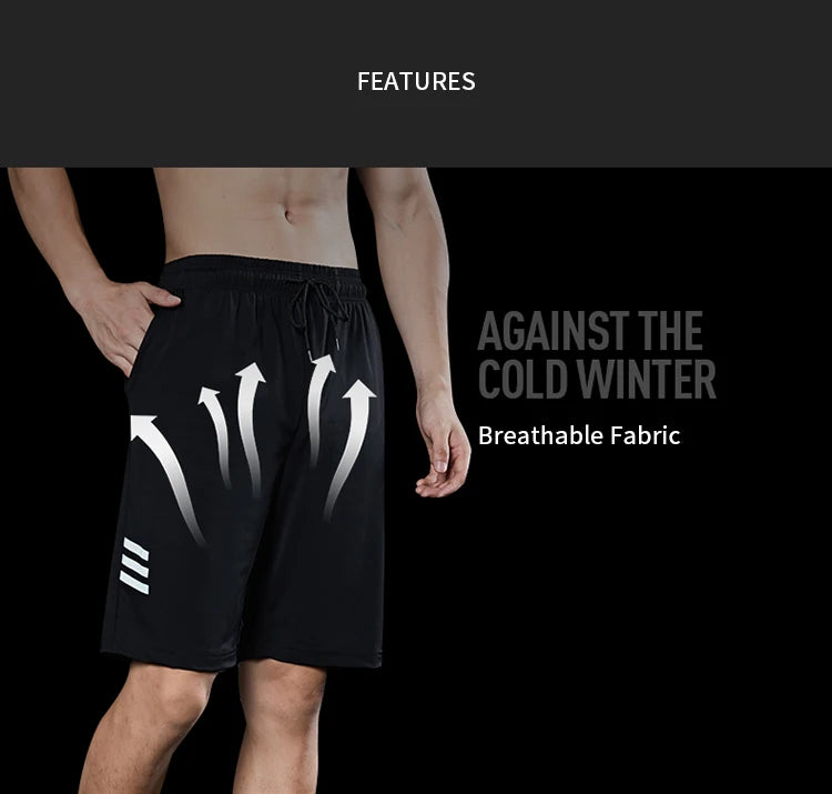 Running Shorts Men Striped Printing Loose Basketball Sport Gym Breathable Shorts Fitness Training Workout Bottom Male