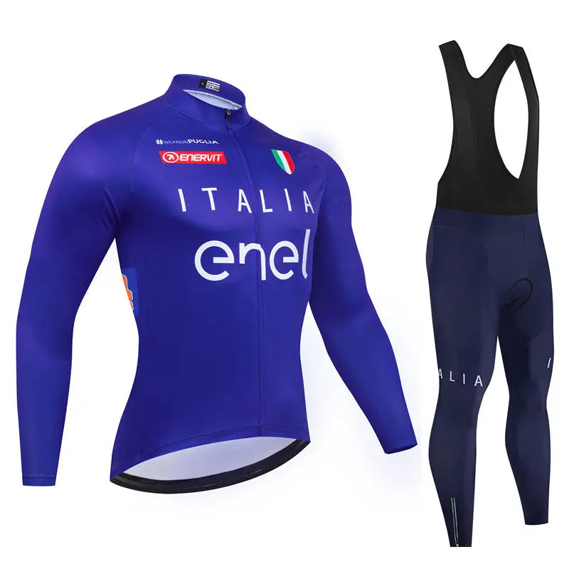 New Spring and Autumn Team Cycling Jersey Set Men Long Sleeve Bicycle Clothing MTB Bike Uniform