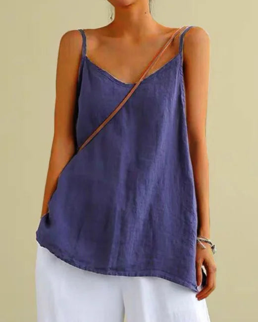 Women's Summer Thin Cotton Linen Style Camisole Fashion Sling Tops T-shirt Women Clothing Casual Tank Top Streetwear