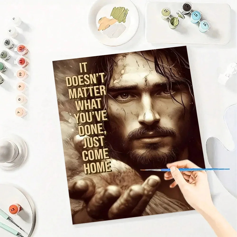 Religion Jesus Paint By Numbers For Adult Diy Art Religious Craft Kit HandPainted On Canvas Valentines Gift Home Decor