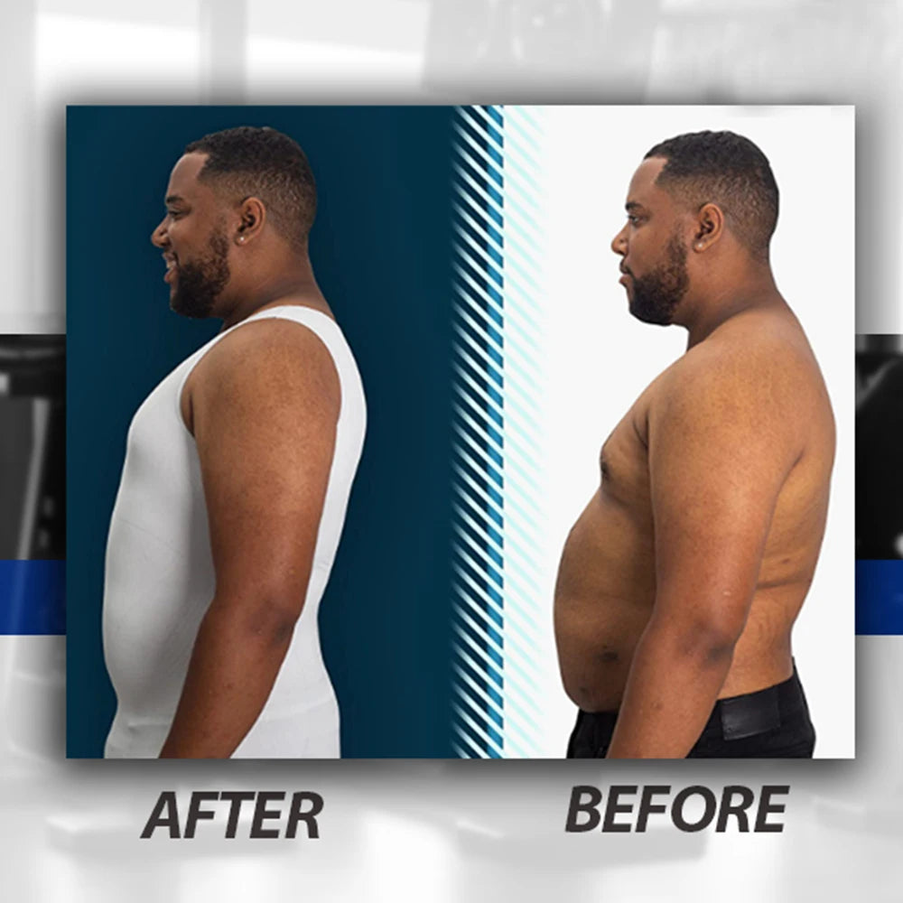 Men Body Shaper Slimming Compression Vest Undershirt Seamless Waist Trainer Tank Top Belly Control Workout Weight Loss Shapewear