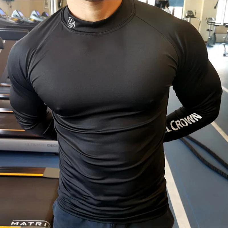 Fitness T-shirt Men Long Sleeve Training Shirts Running Compression Skinny Tops Muscle Workout Clothing12