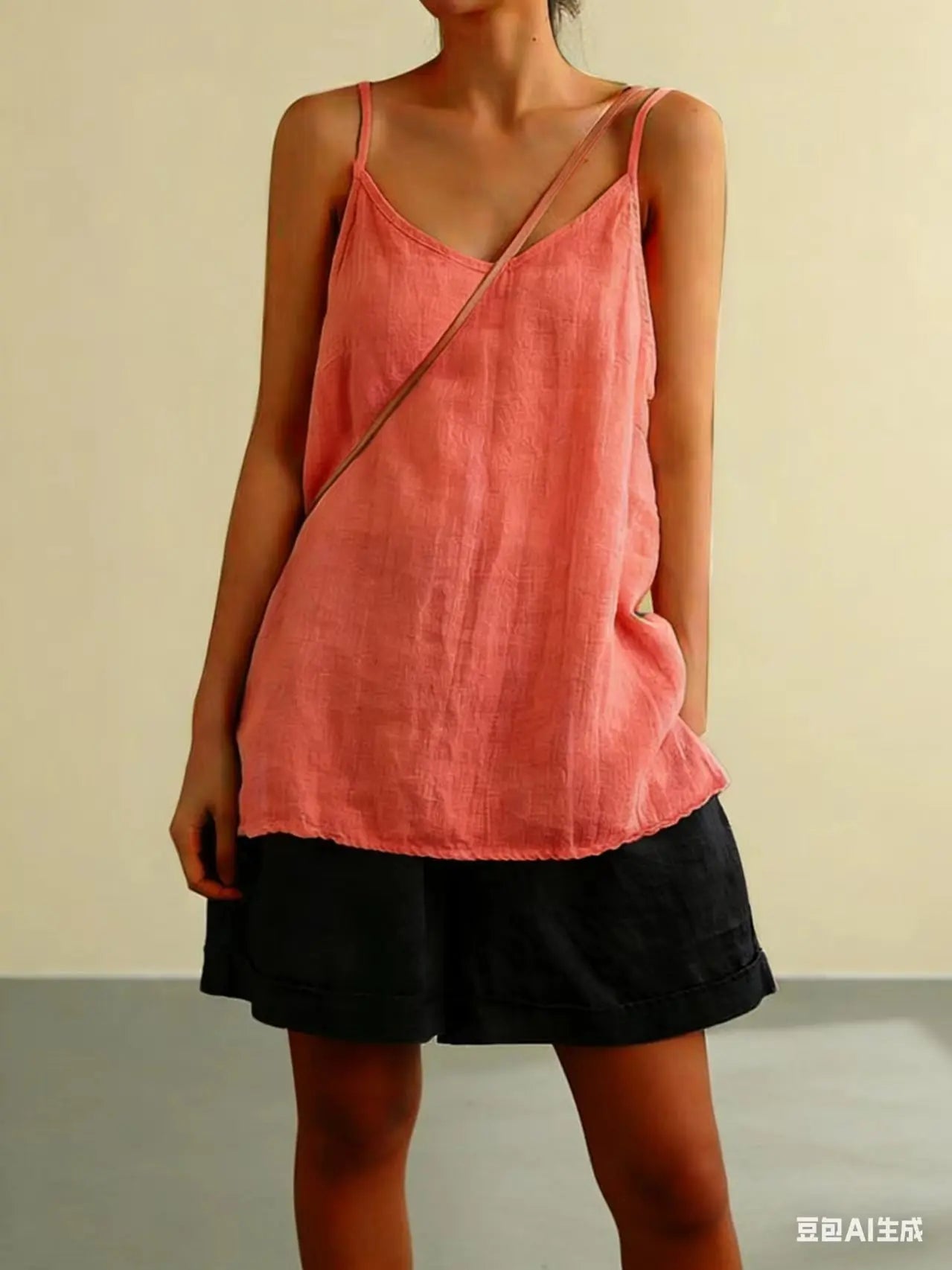 Women's Summer Thin Cotton Linen Style Camisole Fashion Sling Tops T-shirt Women Clothing Casual Tank Top Streetwear