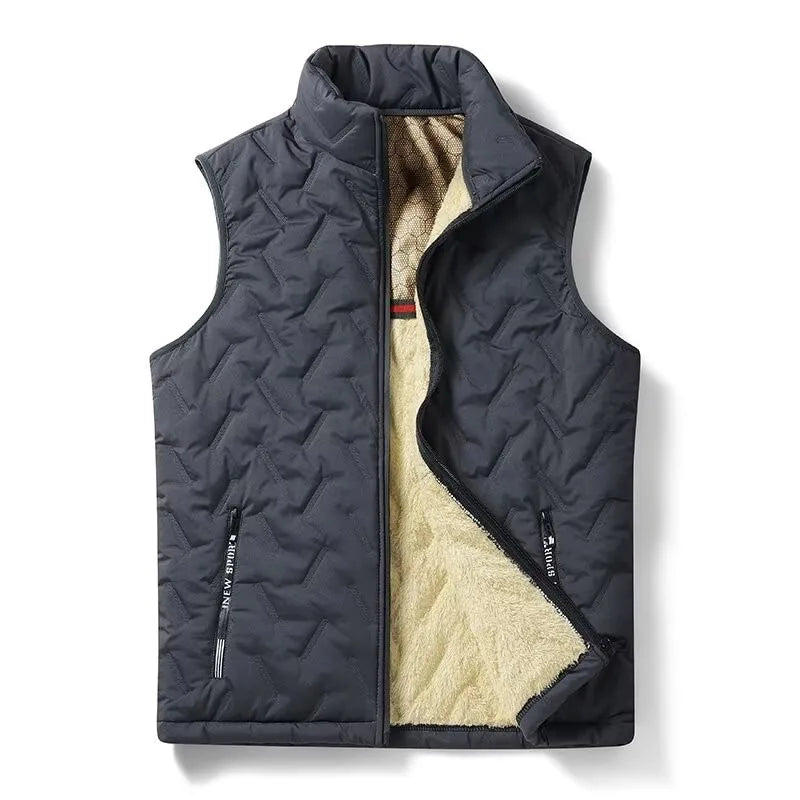 Lamb Velvet Vest  Autumn ~  Winter Outerwear Men's New  Cold Proof, Warmth Sleeveless, Shoulder Pad Outdoor Wear