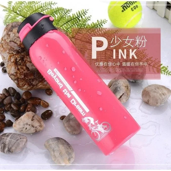 500ML Bicycle Water Bottle Vacuum Stainless Steel Cycling Water Bottle Double Walled Simple Thermo Mug Insulated With Straw
