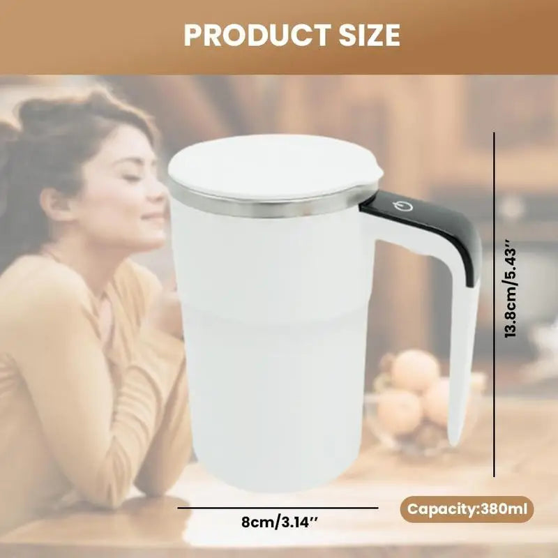 Electric Self-stirring Coffee Mug Magnetic Stirring Cup Rechargeable Automatic Mixing Cup w/LCD Thermometer