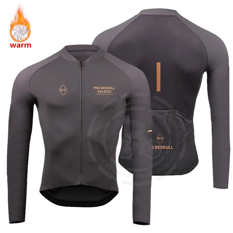 2027 Winter Cycling Jacket Men/Women Thermal Fleece Long Sleeves Cycling Jersey Tops Keep Warm Bicycle Clothing Mountain Bike Clothes