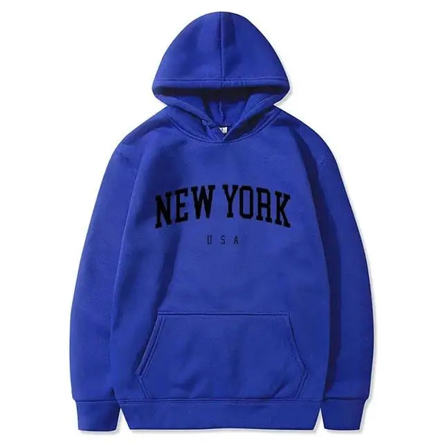 Men / Women New York U.S.A City Hoodies Fashion Letter Printed Graphic Sweatshirts Loose Casual Harajuku Hooded Pullover Sportwear