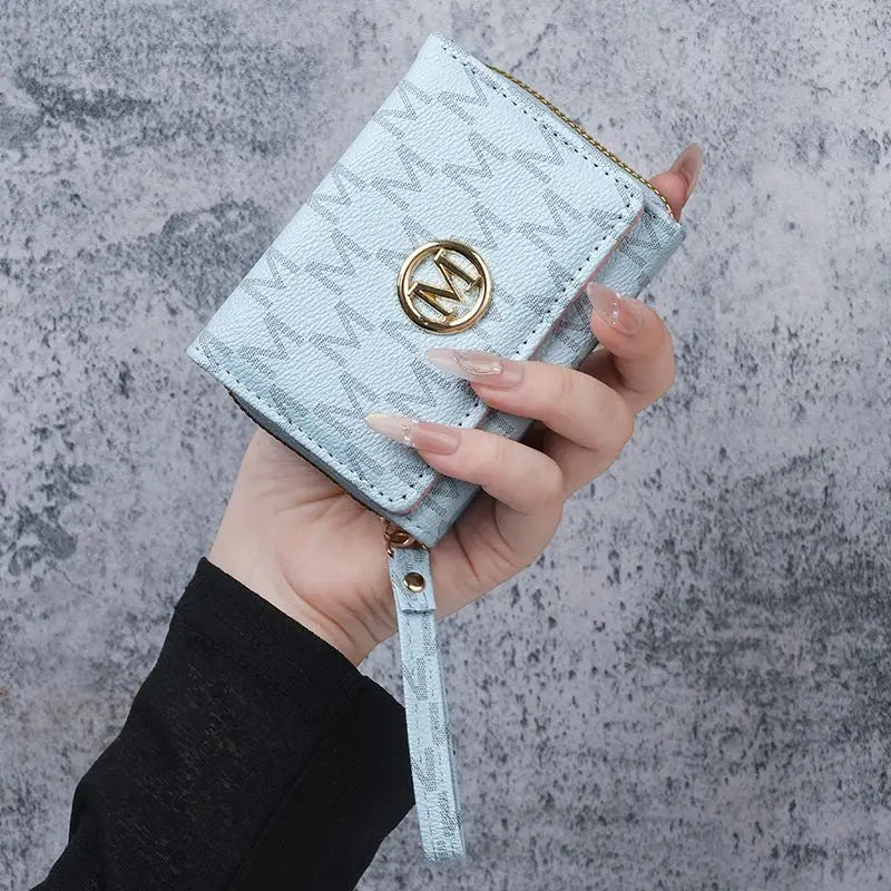 New Women's Zipper Wallet Large Capacity Coin Purse Card Holder Fashionable Print Handbag Slim Clutch Bag