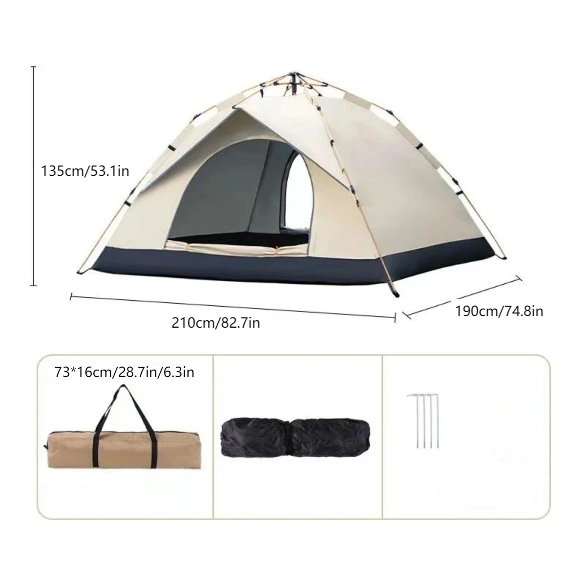 Outdoor Automatic Camping Tent Family Tents Parties Music Festival Tent Easy Up Waterproof Weather Resistant 4 person tents