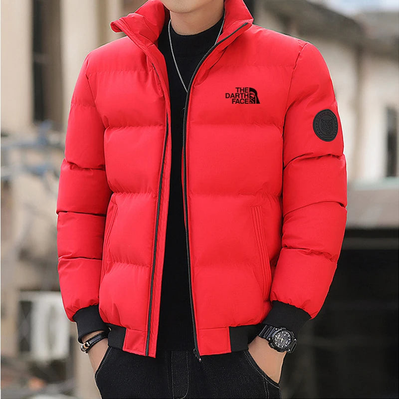 2025 Autumn and winter men's stand up collar zipper closure warm jacket fashionable outdoor windproof cotton XS-4XL