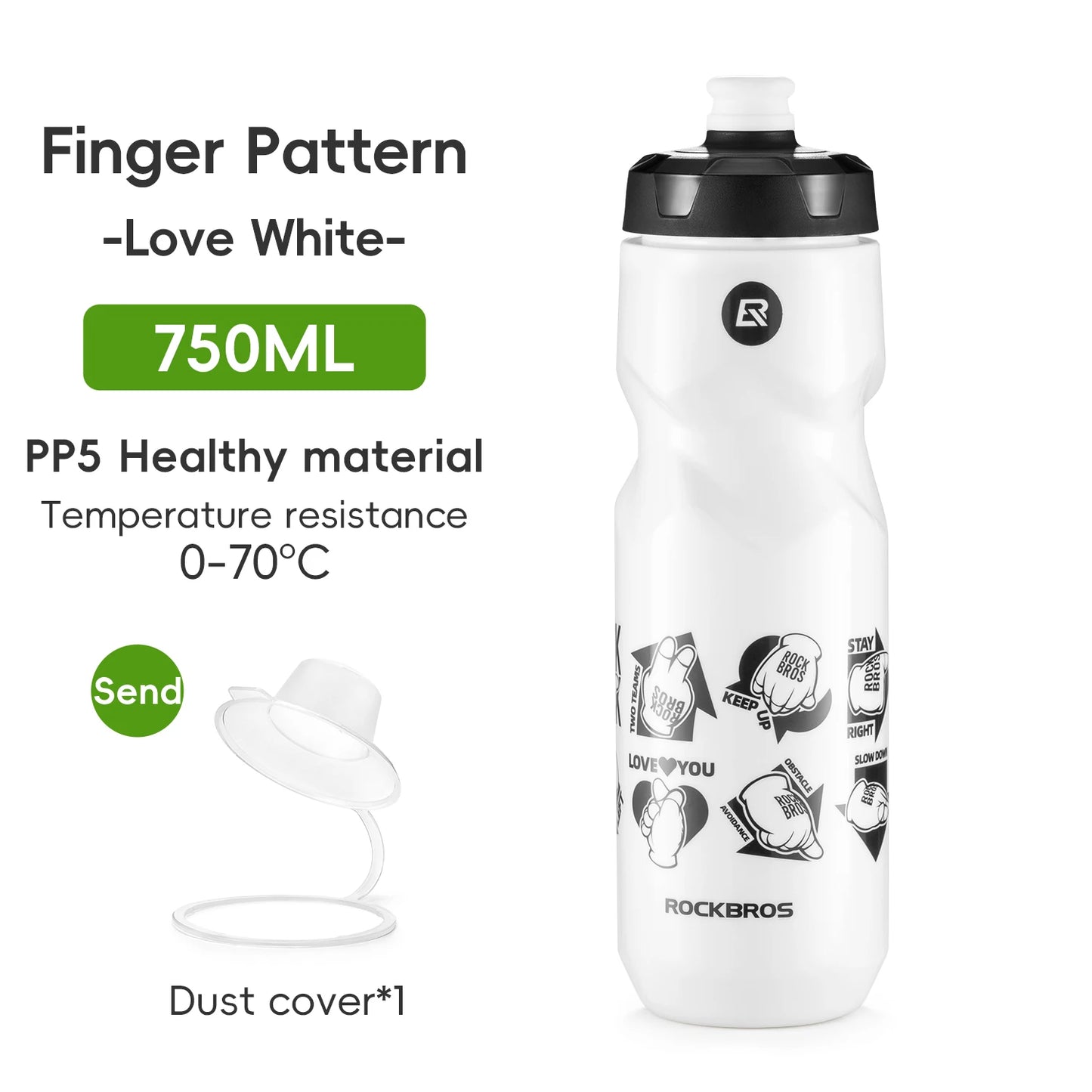 Water Bottle 600/750ml Large-Capacity PP5 Lightweight Cycling Sports Drink Kettle Leak-proof Squeeze Water Bottle