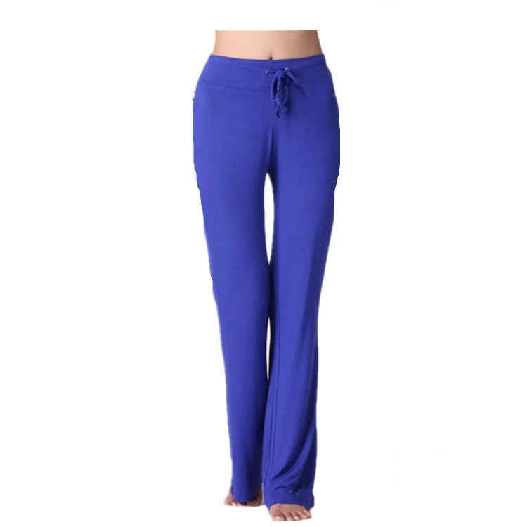 Women Leggings Wide Leg Flare Pants With Pockets Drawstring Sports Trousers High Waist Flared Yoga Leggings Fitness Running Jogg