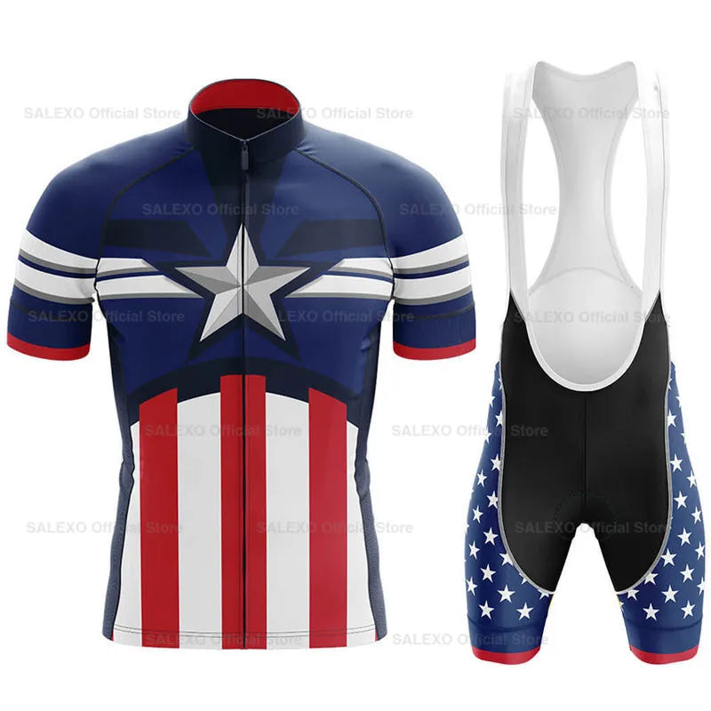2026 USA Cycling Kit Men's Racing Team Cycling Jersey Set Summer MTB Maillot Bicycle Clothes Outdoor Equipment Cycling Clothing