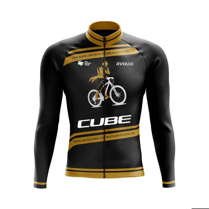 Cube Team Breathable Long Sleeve Men Cycling Jersey Set MTB Bike Clothing Autumn Bicycle Clothes