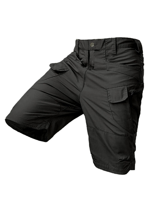 Men's shorts, loose straight leg pants, summer oversized multi pocket casual cropped pants, men's pure cotton tactical shorts