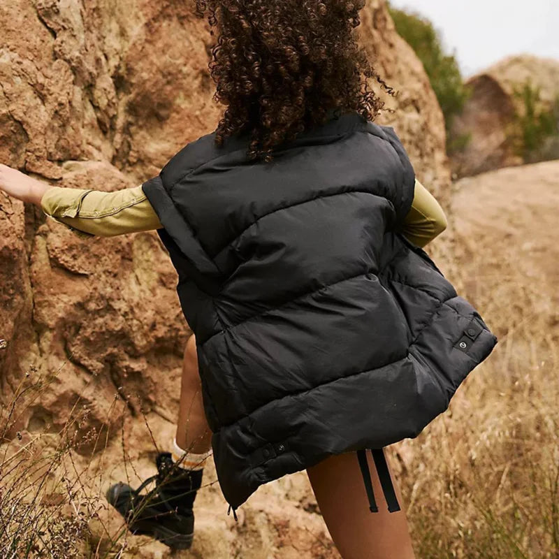 Casual Winter Puffer Vest Warm Casual Sleeveless Puffy Jackets With Pockets Casual Warm Gilet Bubble Puffy Jacket Coats Puffer