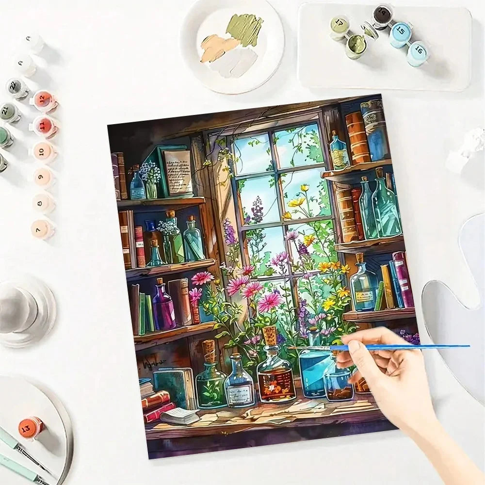 Flower Paint By Numbers For Adult Diy Art Landscape Craft Kit HandPainted On Canvas Home Decor Picture  Valentines Gift