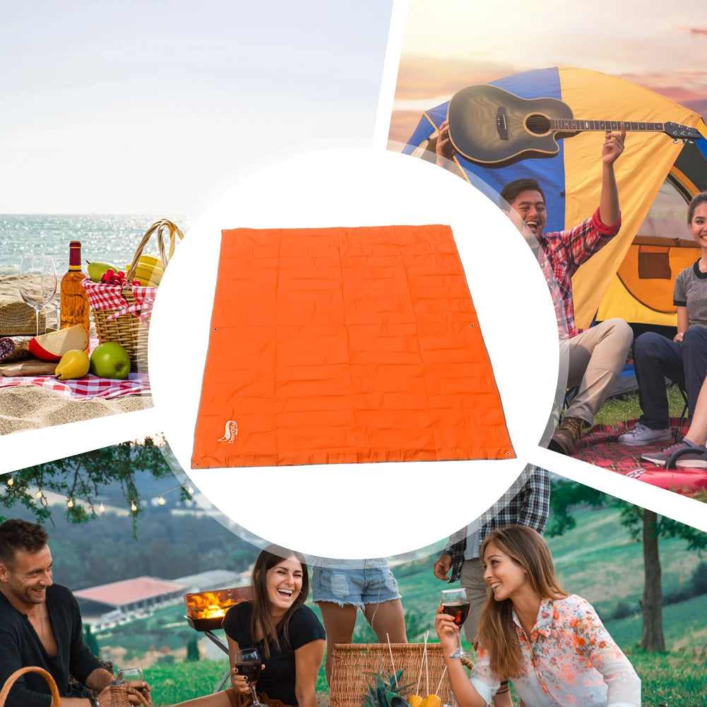 Picnic Mat Waterproof Ultralight Pocket Tent Footprints Beach Tarp Foldable Picnic Blanket Beach Mat for Travel Climbing