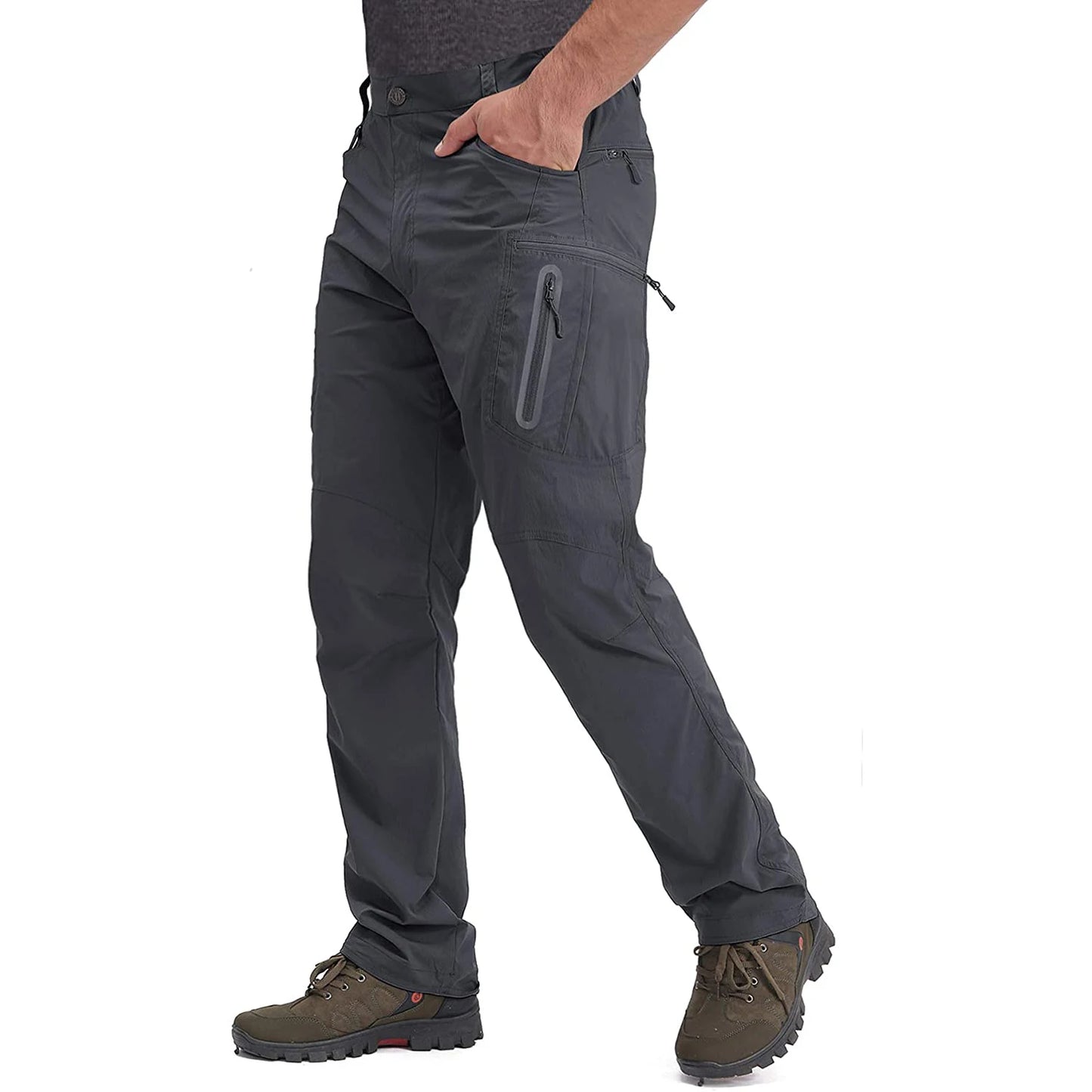 Summer Lightweight Trousers Men's Fishing Pants Outdoor Hiking Nylon Quick Dry Pockets Cargo Pants Casual Work Trousers