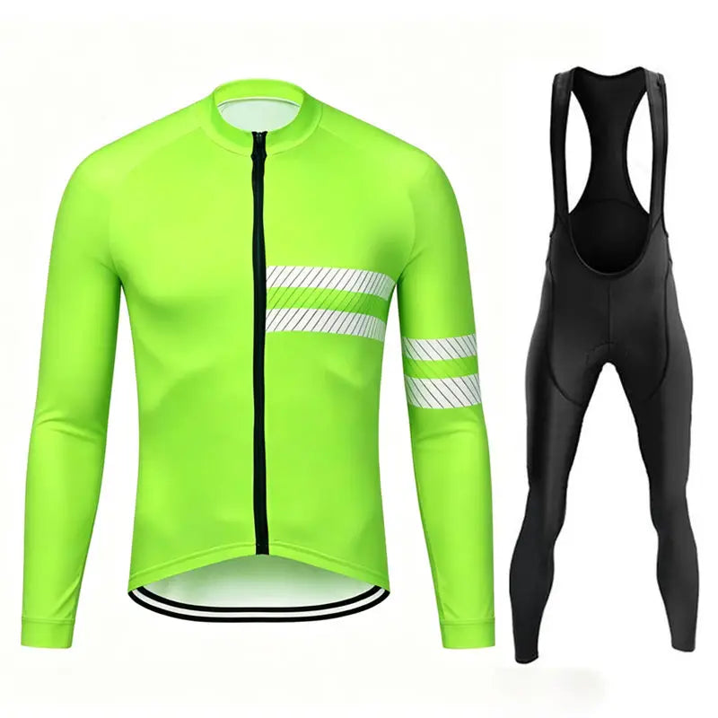 2027 New Team Breathable Men's Long Sleeve Cycling Jersey Set Spring and Fall Mountain Bicycle Clothes Wear