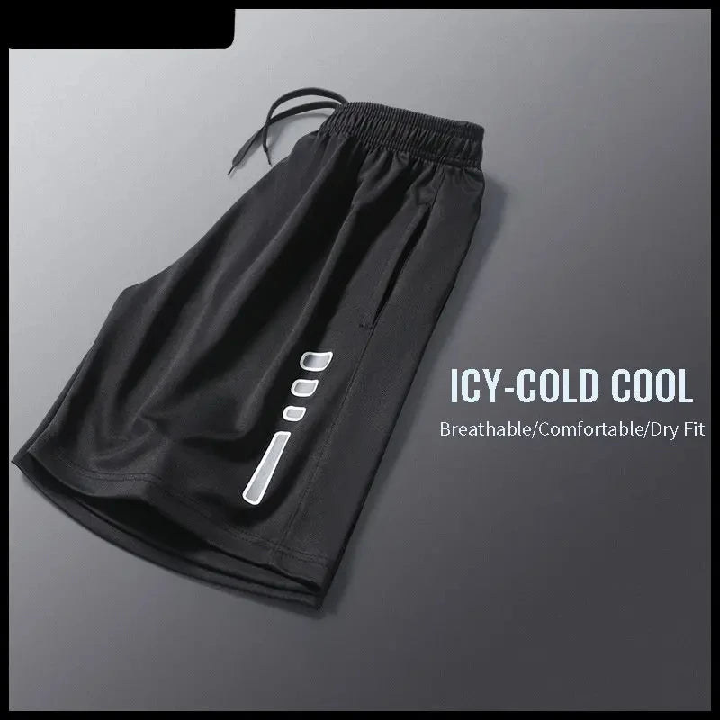 Running Shorts Men Striped Printing Loose Basketball Sport Gym Breathable Shorts Fitness Training Workout Bottom Male