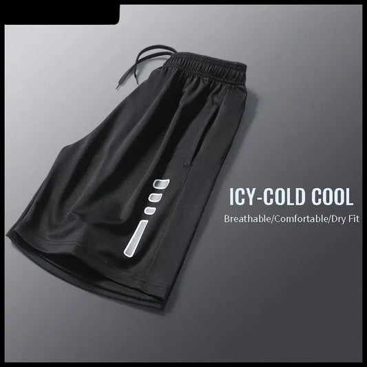 Running Shorts Men Striped Printing Loose Basketball Sport Gym Breathable Shorts Fitness Training Workout Bottom Male