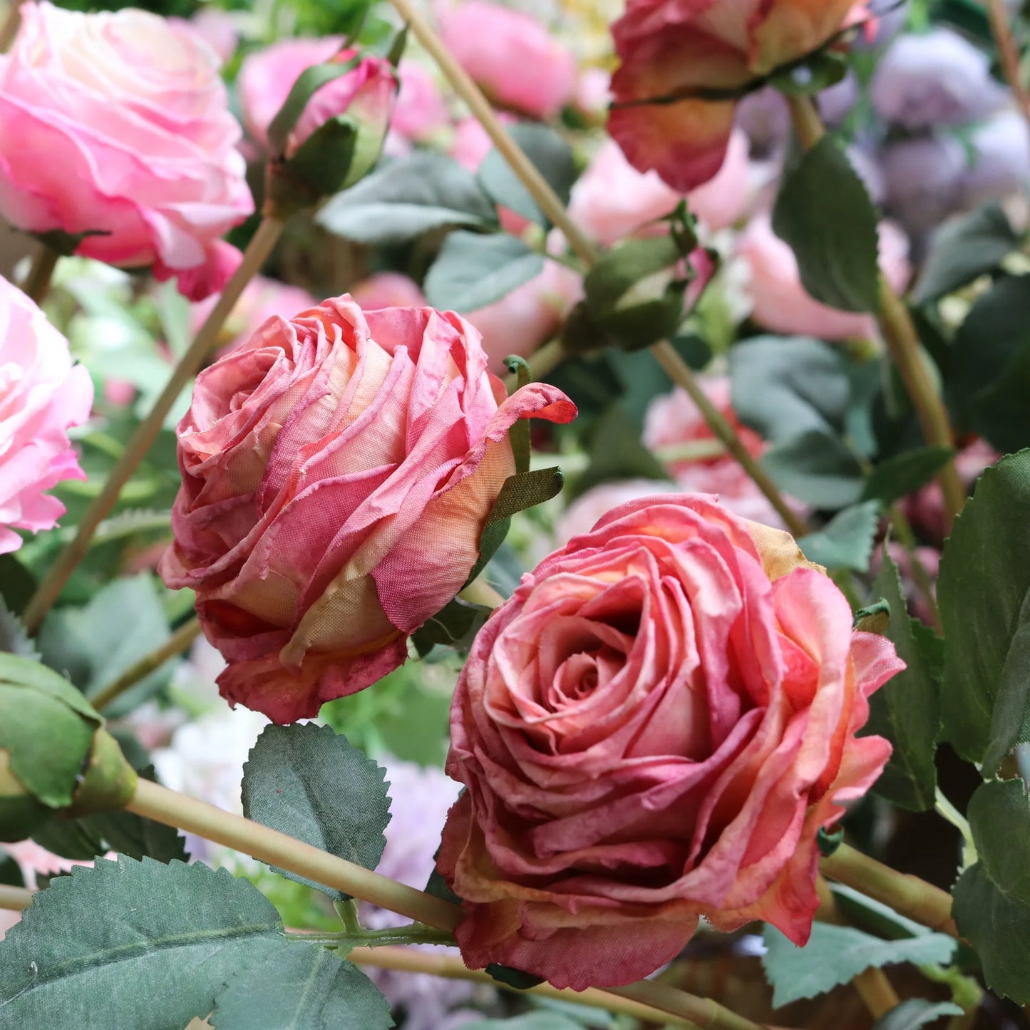 Artificial 58CM Rose Flowers Single Fire-roasted Fake Peony Wedding For Home Garden Party Decoration White Rose Dried Flowers