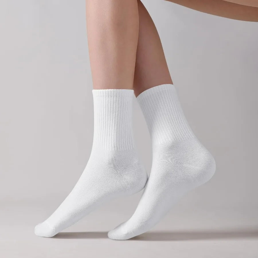 Womens Crew Socks Casual Calf Socks Cute Soft Above Ankle Sock 6 Pairs Size 510 for Everyday Wear Comfortable and Breathable Fa