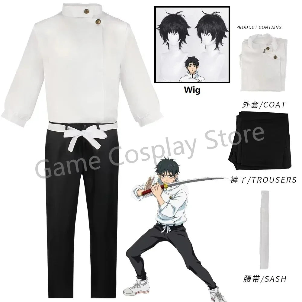 Anime Jujutsu Kaisen Okkotsu Yuta Cosplay Costume Tops Pants Belt Uniforms For Men Women Halloween Carnival Party Comic Con