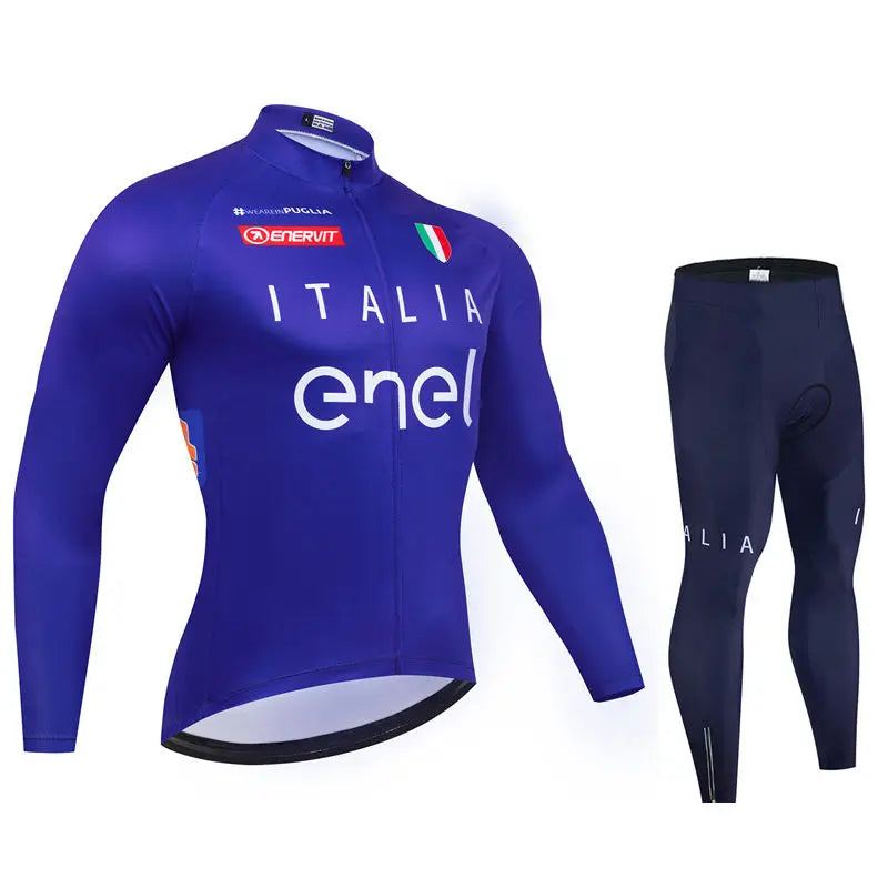 New Spring and Autumn Team Cycling Jersey Set Men Long Sleeve Bicycle Clothing MTB Bike Uniform